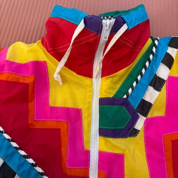 RARE Vintage Retro 80s/90s Colorful Abstract Geometric Ski Jacket, Size Medium - Picture 9 of 15